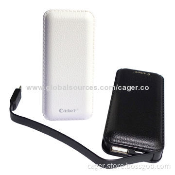 Cager Built-in micro USB Cable Mini Power Bank, 5,200mAh, 5V DC-1A Input